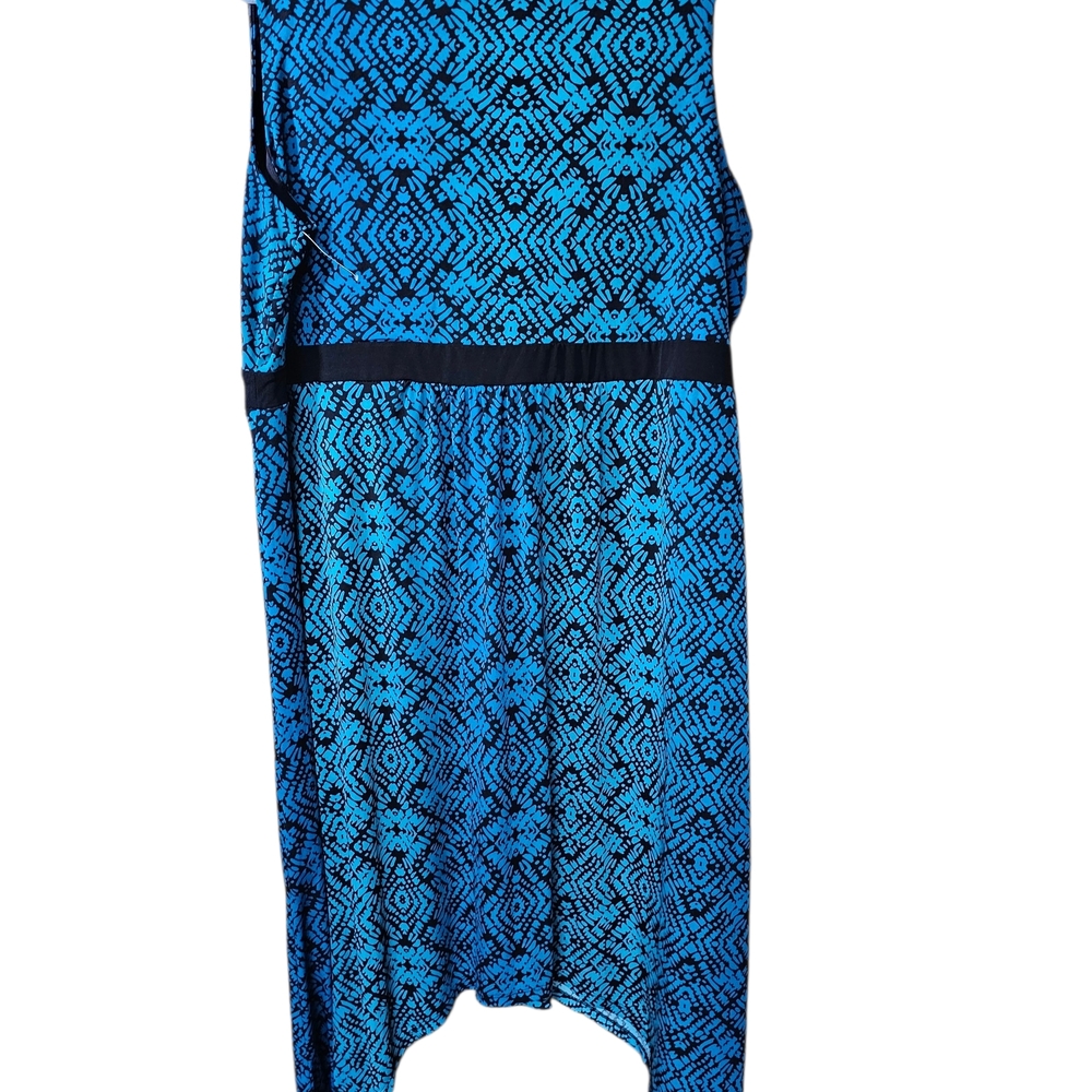 Catherines Black and Blue Geometric Midi Dress - Picture 2 of 3